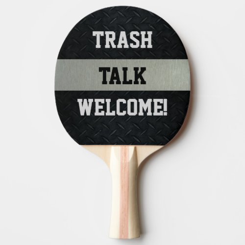 Black and Silver Funny Trash Talk Paddle