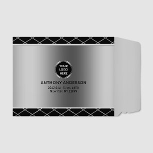 Black And Silver Geometric Design Envelope Mailers