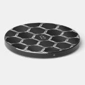 Black and silver geometric shapes pattern wireless charger  (Front 2)