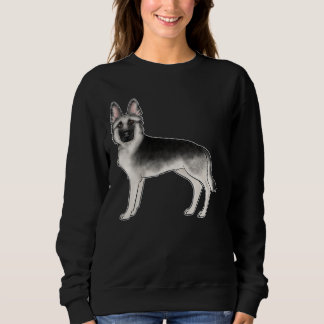 Black And Silver German Shepherd Cute Cartoon Dog Sweatshirt