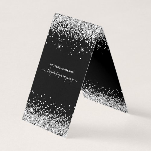 Black and Silver Glitter 2 Necklace Display Cards