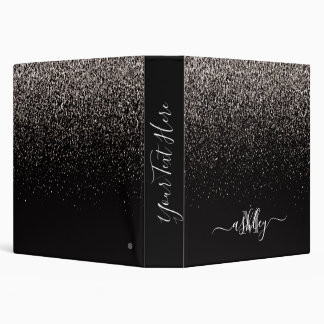 Black and Silver Glitter 3 Ring Binder