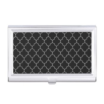 Black And Silver Glitter Elegant Pattern Case For Business Cards by ProfessionalDevelopm at Zazzle