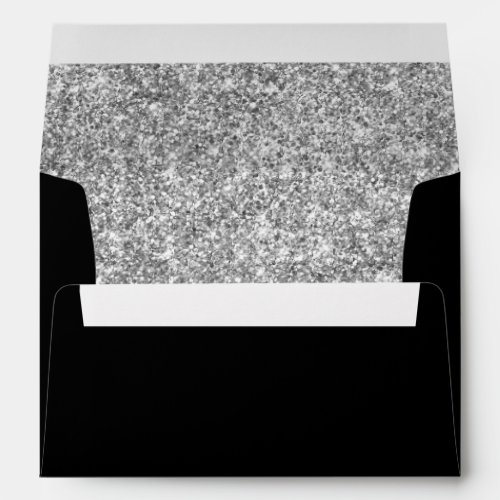 Black and Silver Glitter Envelope