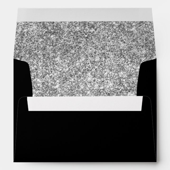 Black and Silver Glitter Envelope (Back (Bottom))