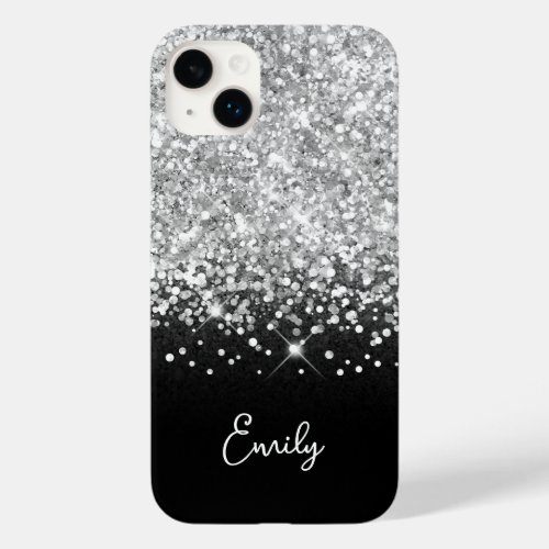 Black and Silver Glitter Glam Case_Mate iPhone 14 Plus Case