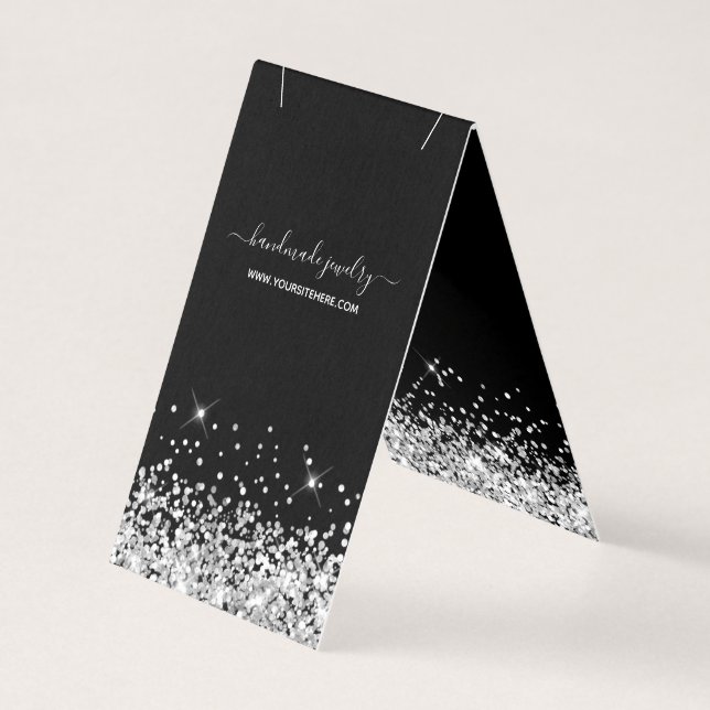 Black and Silver Glitter Necklace Display (Front)