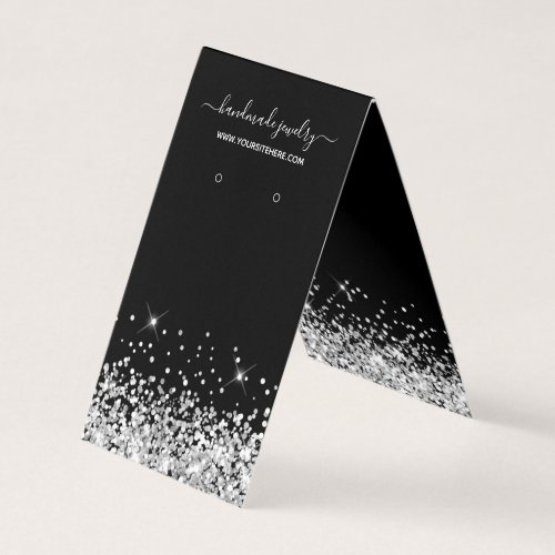 Black and Silver Glitter Signature Earring Display