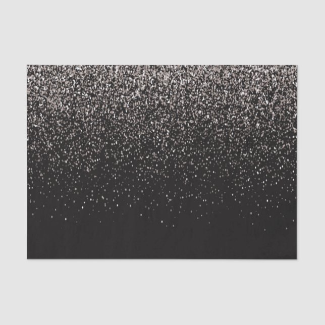 Black and Silver Glitter Tissue Paper (Front)