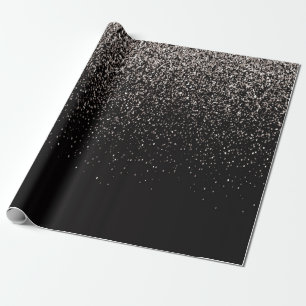 Black and Silver Glitter Wrapping Paper