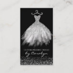Black and Silver Glittery Seamstress Business Card