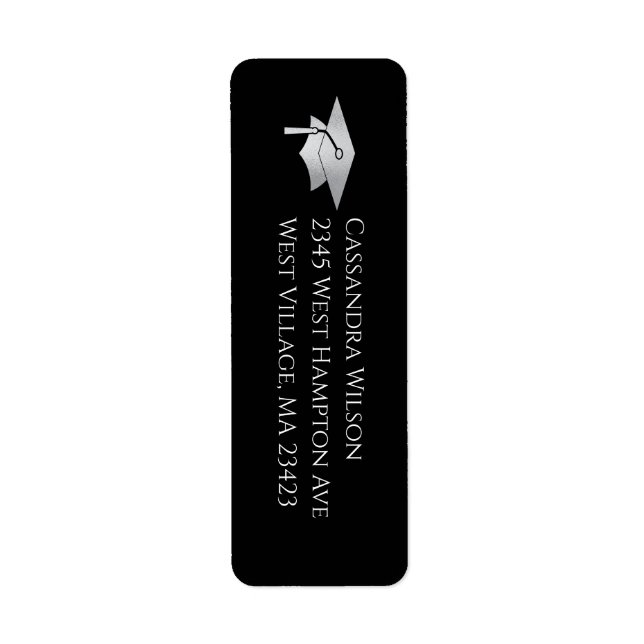 Black and Silver Graduation Label (Front)