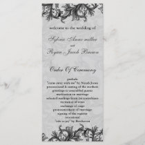 black and Silver Gray Flourish Wedding Program
