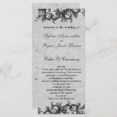 black and Silver Gray Flourish Wedding Program (Front/Back)