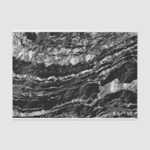 Black and Silver Gray Marble Design Tissue Paper
