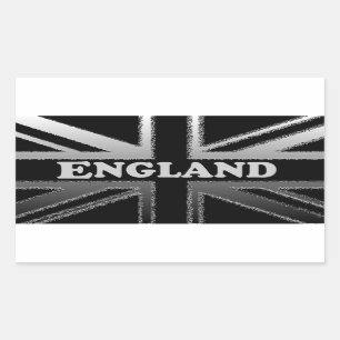 Black and Silver Gray Union Jack Flag Cases Rectangular Sticker