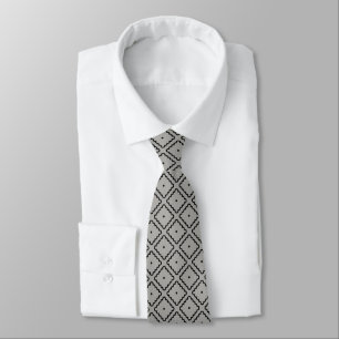 Black and Silver Grey Classy Pattern Tie