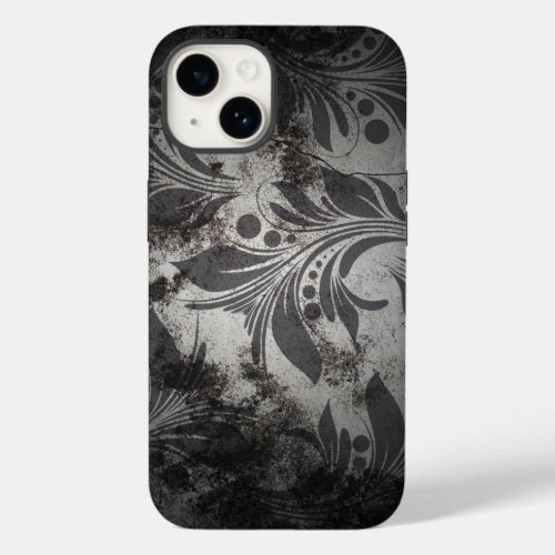 Black and Silver Grunge Design Case_Mate iPhone 14 Case