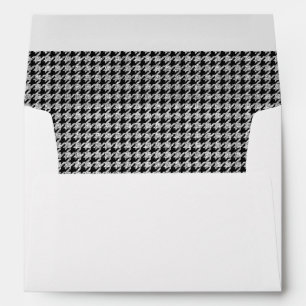 Black and Silver Herringbone Lined Wedding Envelop Envelope