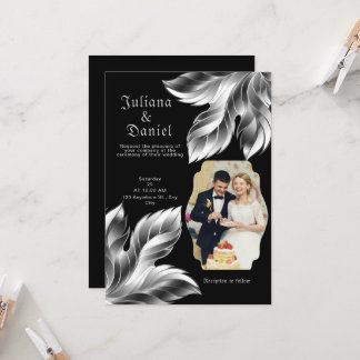 BLACK AND SILVER INVITATION