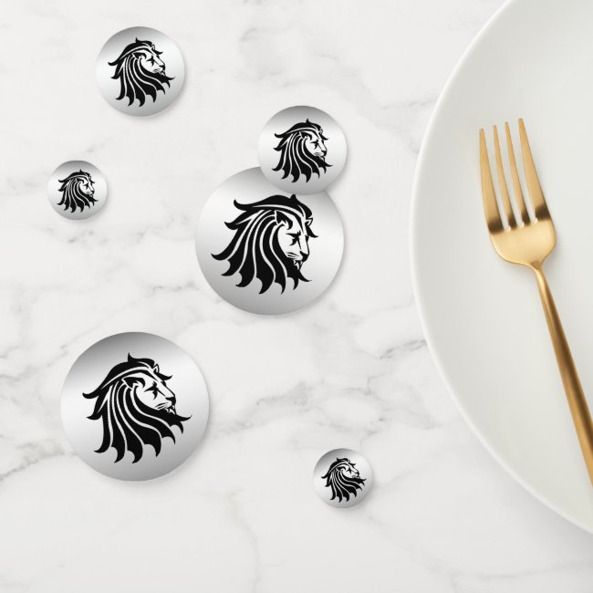 Black and Silver Lion Pack of Table Confetti