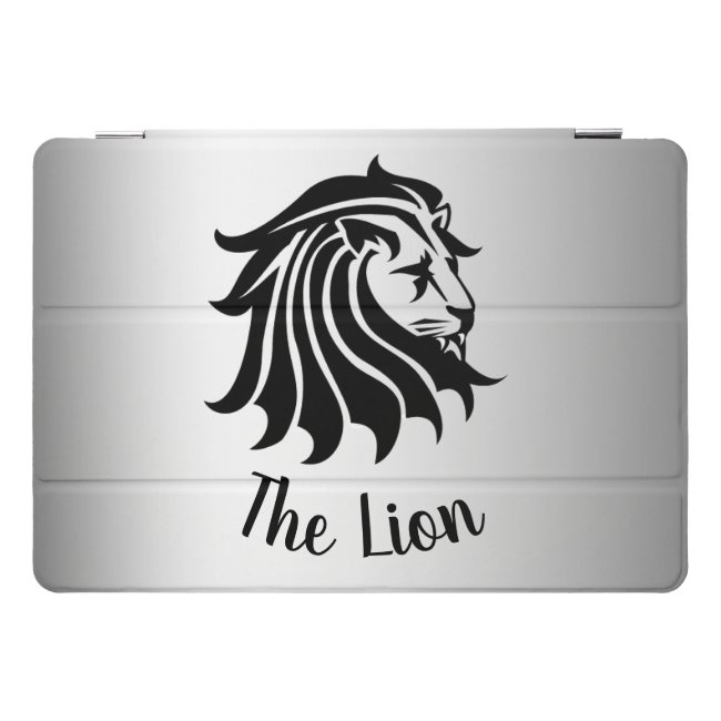 Black and Silver Lion Silhouette iPad Pro Case