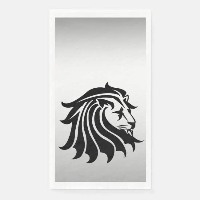 Black and Silver Lion Silhouette Paper Guest Towel