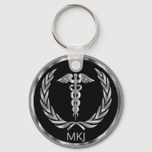 Black and Silver Medical - Monogram Keychain