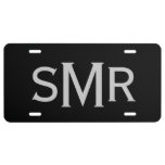 Black And Silver | Men&#39;s Monogrammed License Plate at Zazzle