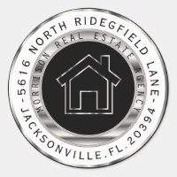 Black and Silver Metal Realtor Address Labels