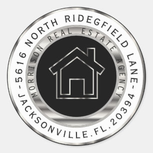 Black and Silver Metal Realtor Address Labels