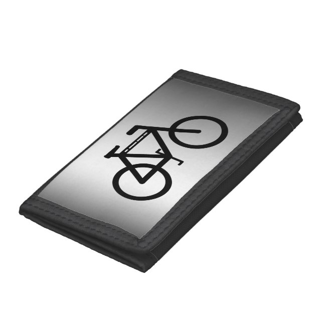 Black and Silver Metallic Bicycle Abstract Wallet