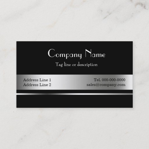 Customizable Black and silver Metallic Business Card Templates