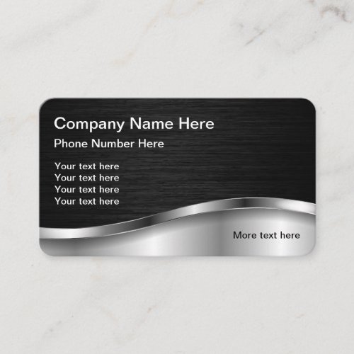 Black And Silver Metallic Look Business Card