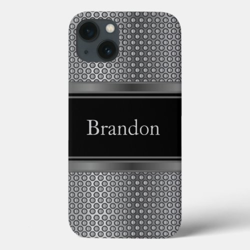 Black and Silver Metallic Mesh iPhone 13 Case