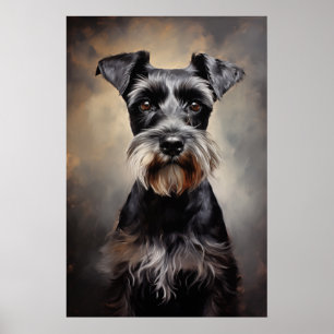 Black and silver Miniature Schnauzer Poster