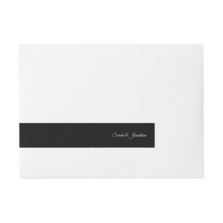 Black and Silver Monogram Address Wrap Around Address Label