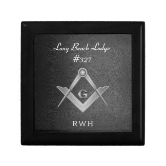 Black and Silver Monogrammed Masonic Gift Box