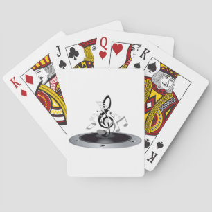 Black and Silver Musical Notes Speaker Poker Cards