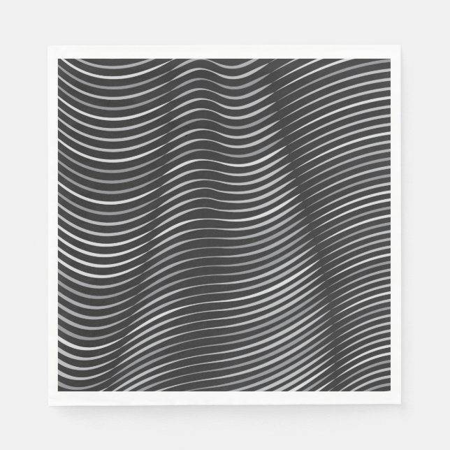 Black and Silver Optical Illusion  Napkins (Front)