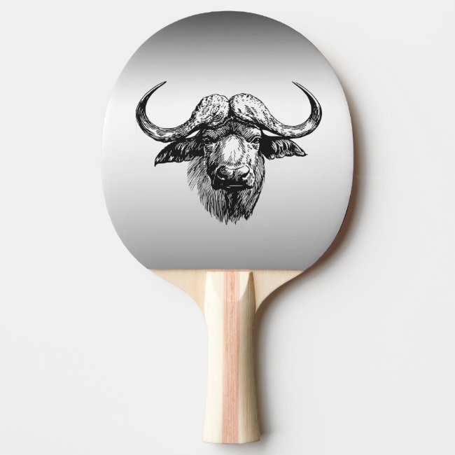 Black and Silver Ox Ping Pong Paddle