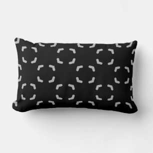 Black and Silver Pattern Lumbar Pillow