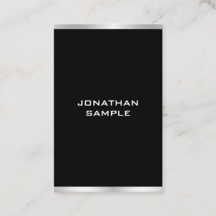Black And Silver Professional Elegant Modern Business Card