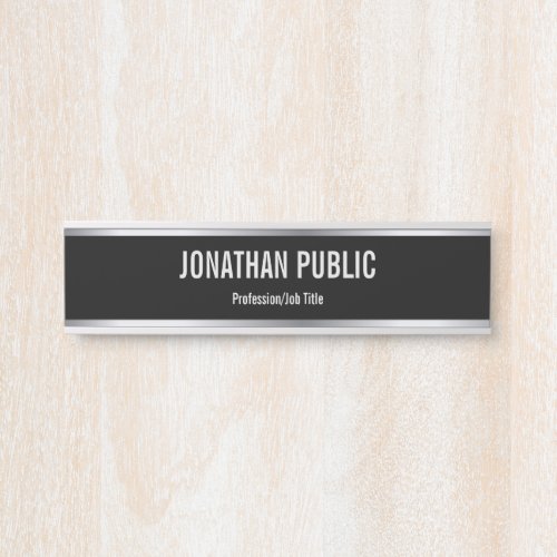 Black And Silver Professional Elegant Template Door Sign