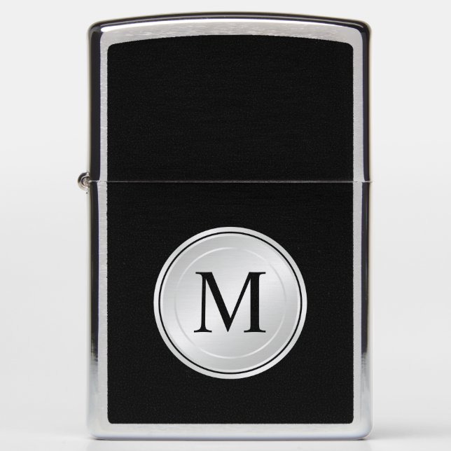Black and Silver Professional Look with Monogram Zippo Lighter (Front)