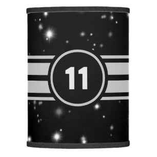 Black and Silver Racing Stripes Starlight Lamp Shade
