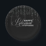 Black and Silver Retirement Party Plates<br><div class="desc">Black and Silver Retirement Party Plates. More matching items available on Metro-Events Zazzle Shop and Metro-Event.com</div>