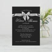 Black and Silver Ribbon 50th Anniversary Invitation (Standing Front)