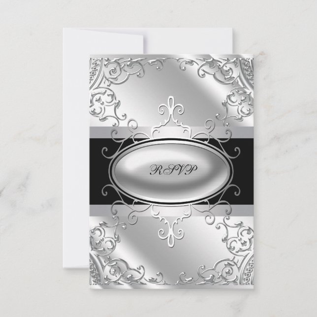Black and Silver RSVP (Front)