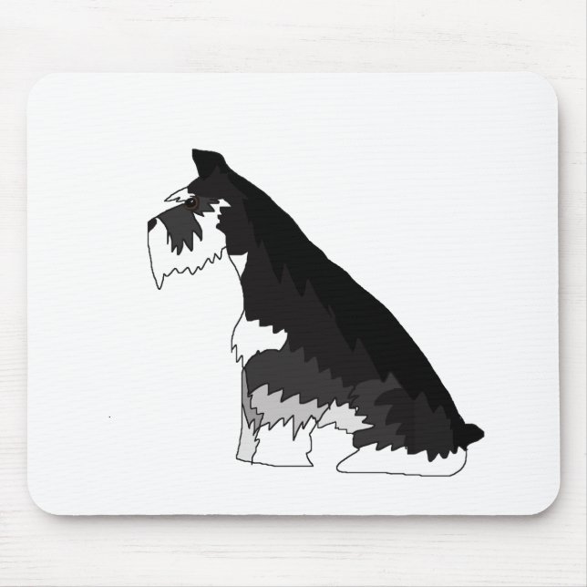 Black and Silver Schnauzer Mouse Pad (Front)